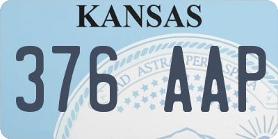 KS license plate 376AAP