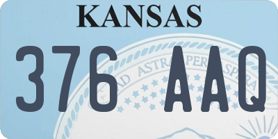 KS license plate 376AAQ