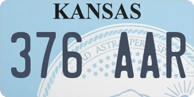 KS license plate 376AAR