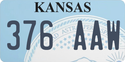 KS license plate 376AAW