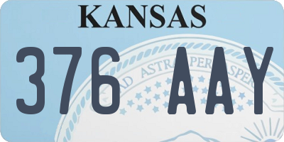 KS license plate 376AAY