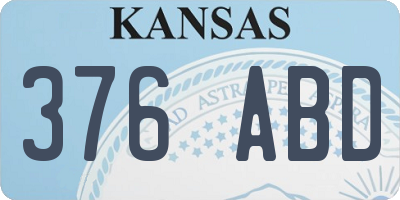 KS license plate 376ABD