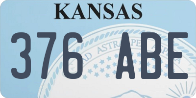 KS license plate 376ABE