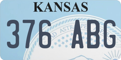 KS license plate 376ABG