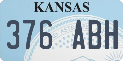 KS license plate 376ABH