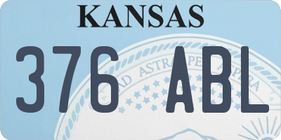 KS license plate 376ABL