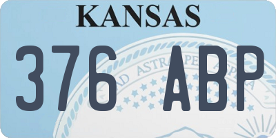 KS license plate 376ABP