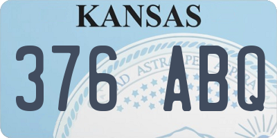 KS license plate 376ABQ