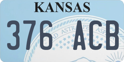 KS license plate 376ACB