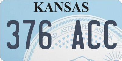 KS license plate 376ACC