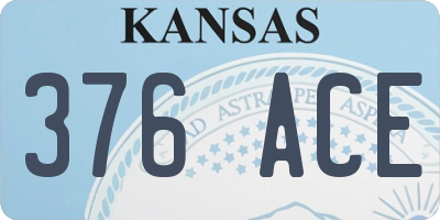 KS license plate 376ACE