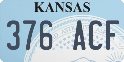 KS license plate 376ACF