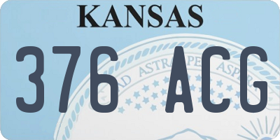 KS license plate 376ACG