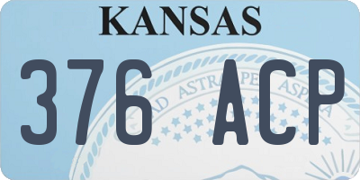 KS license plate 376ACP