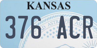 KS license plate 376ACR