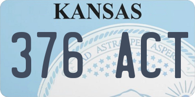 KS license plate 376ACT