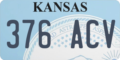 KS license plate 376ACV