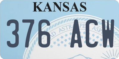 KS license plate 376ACW