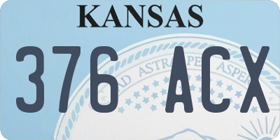 KS license plate 376ACX