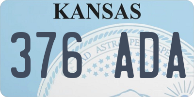 KS license plate 376ADA