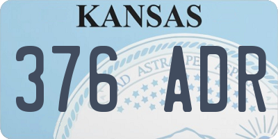 KS license plate 376ADR