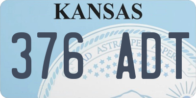KS license plate 376ADT