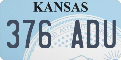 KS license plate 376ADU