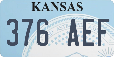 KS license plate 376AEF