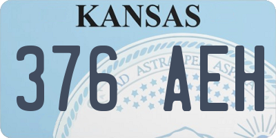 KS license plate 376AEH