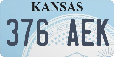 KS license plate 376AEK