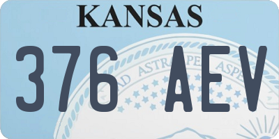 KS license plate 376AEV