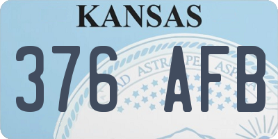 KS license plate 376AFB