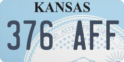 KS license plate 376AFF