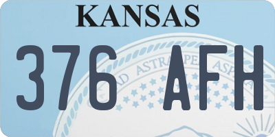 KS license plate 376AFH