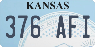 KS license plate 376AFI