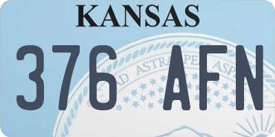 KS license plate 376AFN