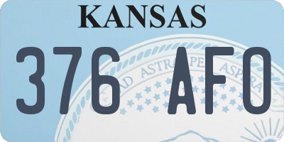 KS license plate 376AFO