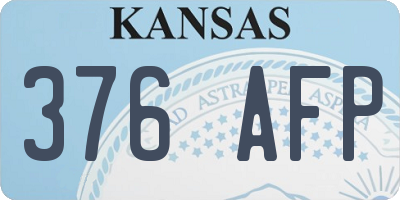 KS license plate 376AFP