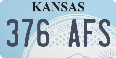 KS license plate 376AFS