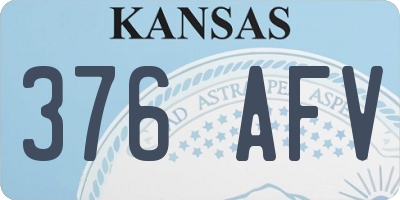 KS license plate 376AFV