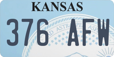 KS license plate 376AFW