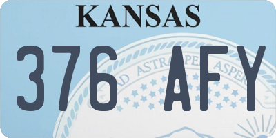 KS license plate 376AFY