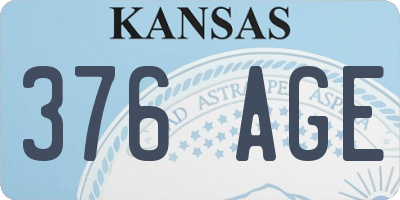 KS license plate 376AGE