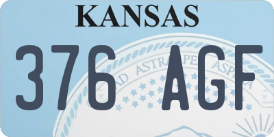 KS license plate 376AGF