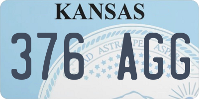 KS license plate 376AGG
