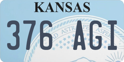 KS license plate 376AGI