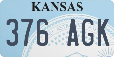 KS license plate 376AGK