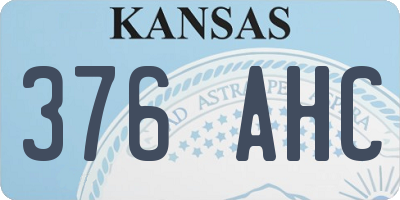 KS license plate 376AHC