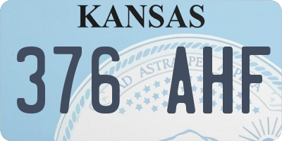 KS license plate 376AHF