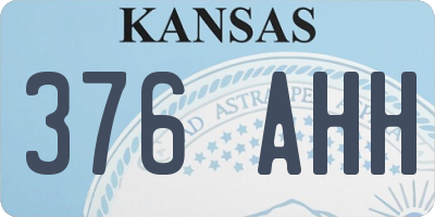 KS license plate 376AHH